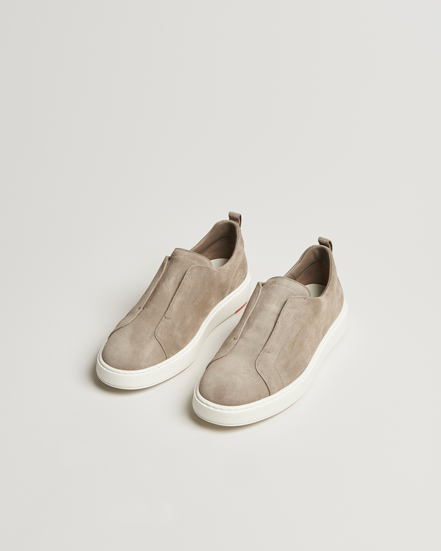 Herren |  | Santoni | Cleanic No Lace Sneaker Taupe Suede