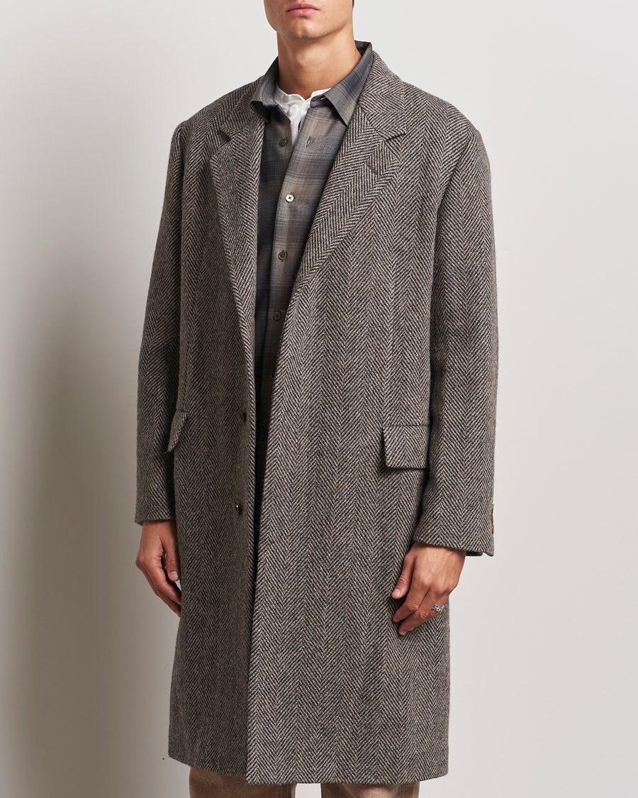 Herren |  | Auralee | Wool Tweed Chesterfield Coat Khaki