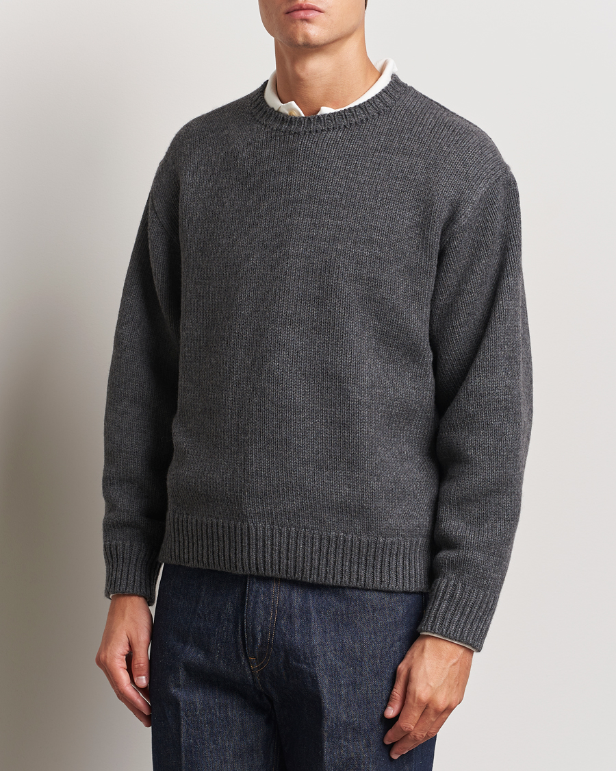 Herren |  | Auralee | Soft Wool Cord Pullover Charcoal