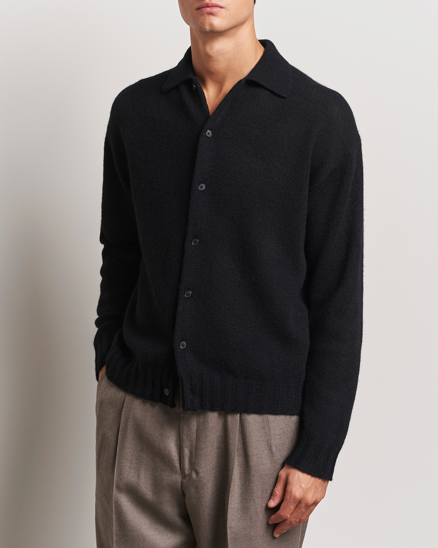 Herren |  | Auralee | Shetland Wool/Cashmere Cardigan Black