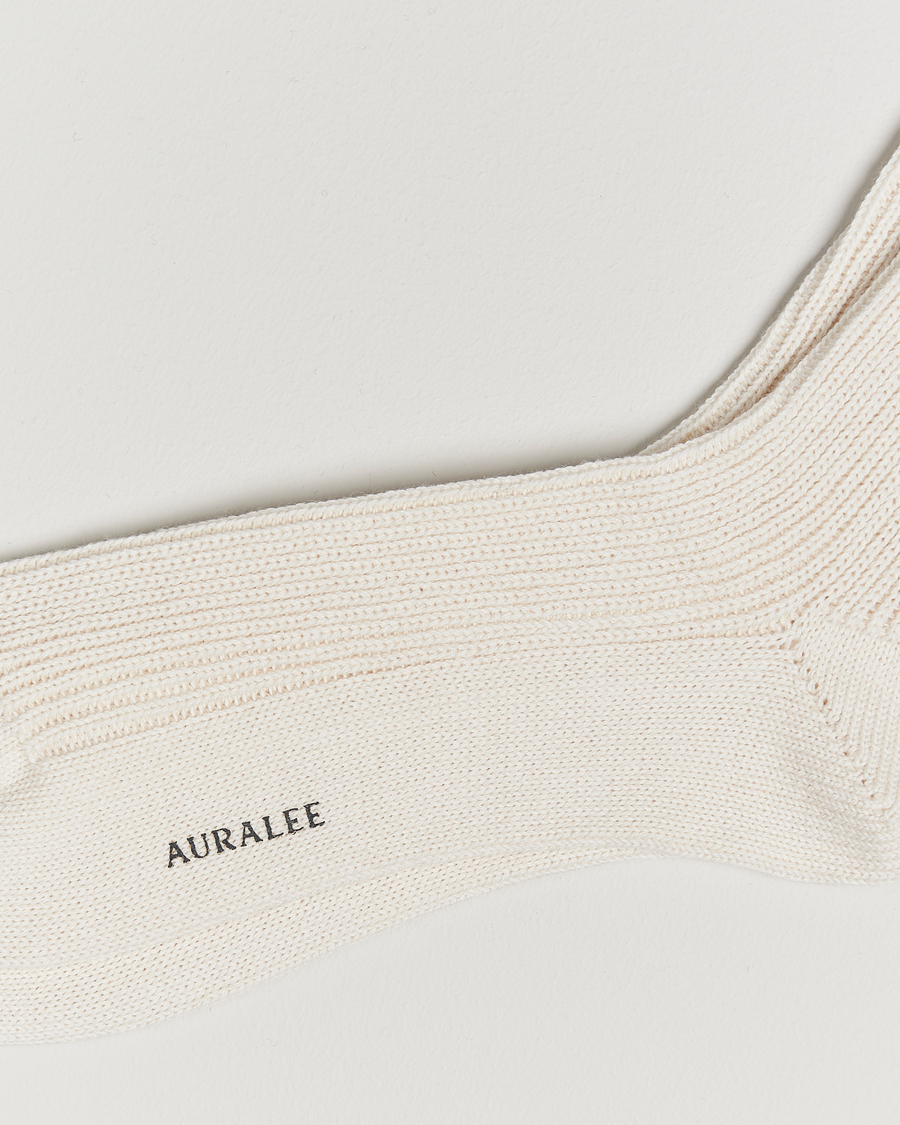 Herren |  | Auralee | Cotton/Cashmere Socks Ivory