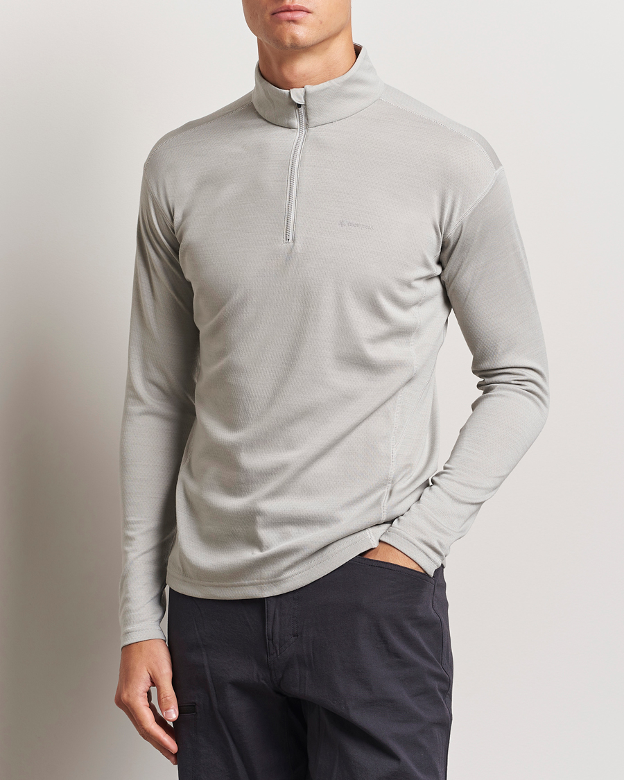 Herren | Funktions T-Shirts | Snow Peak | Wool Blend Half Zip T-Shirt Icegrey