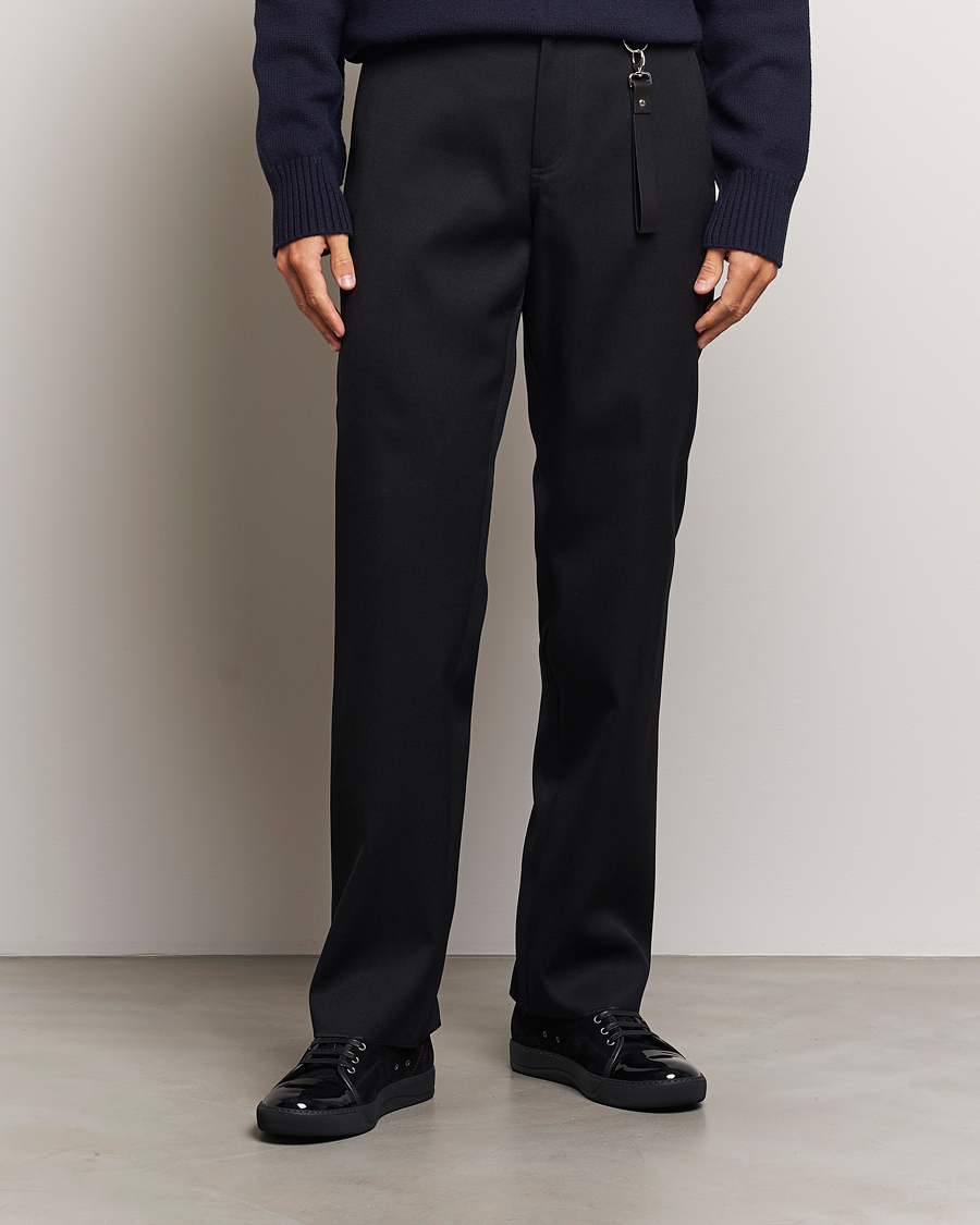 Herren |  | Lanvin | Casual Straight Wool Trousers Black