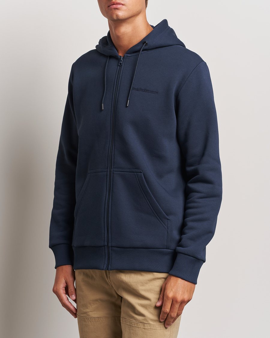 Herren |  | Peak Performance | Original Logo Full Zip Hoodie Blue Shadow