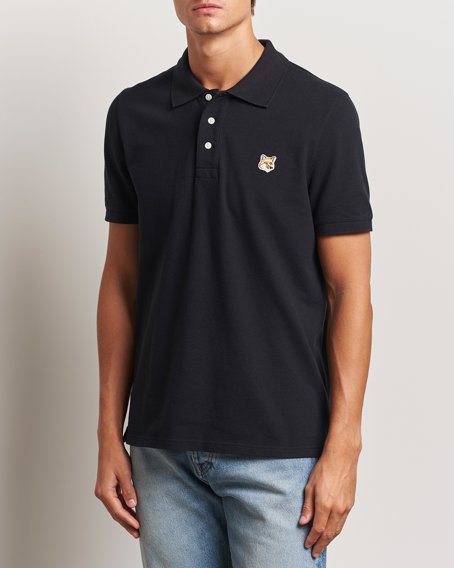 Herren | Kurzarm-Poloshirts | Maison Kitsuné | Fox Head Polo Black