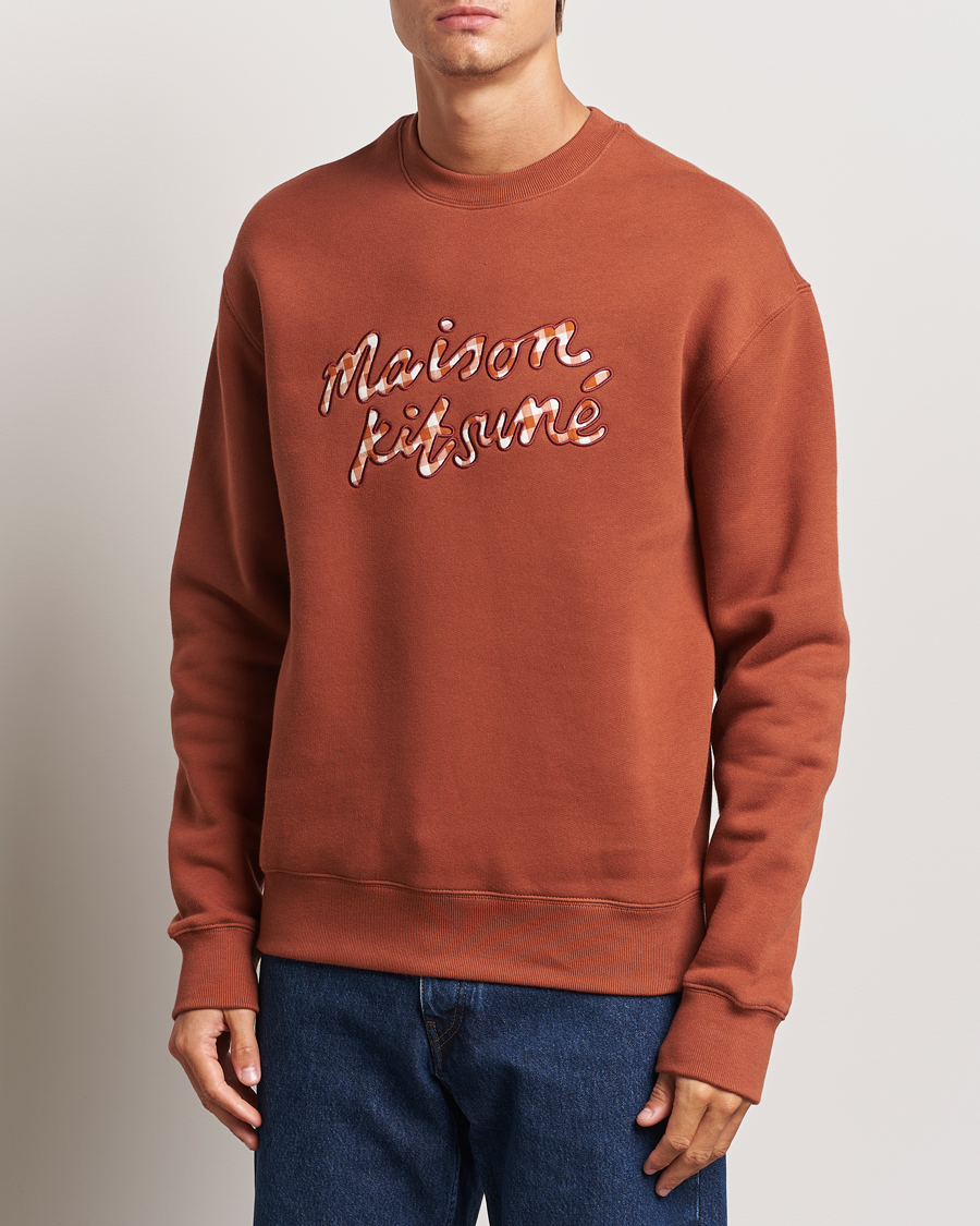 Herren |  | Maison Kitsuné | Gingham Handwriting Sweatshirt Pecan