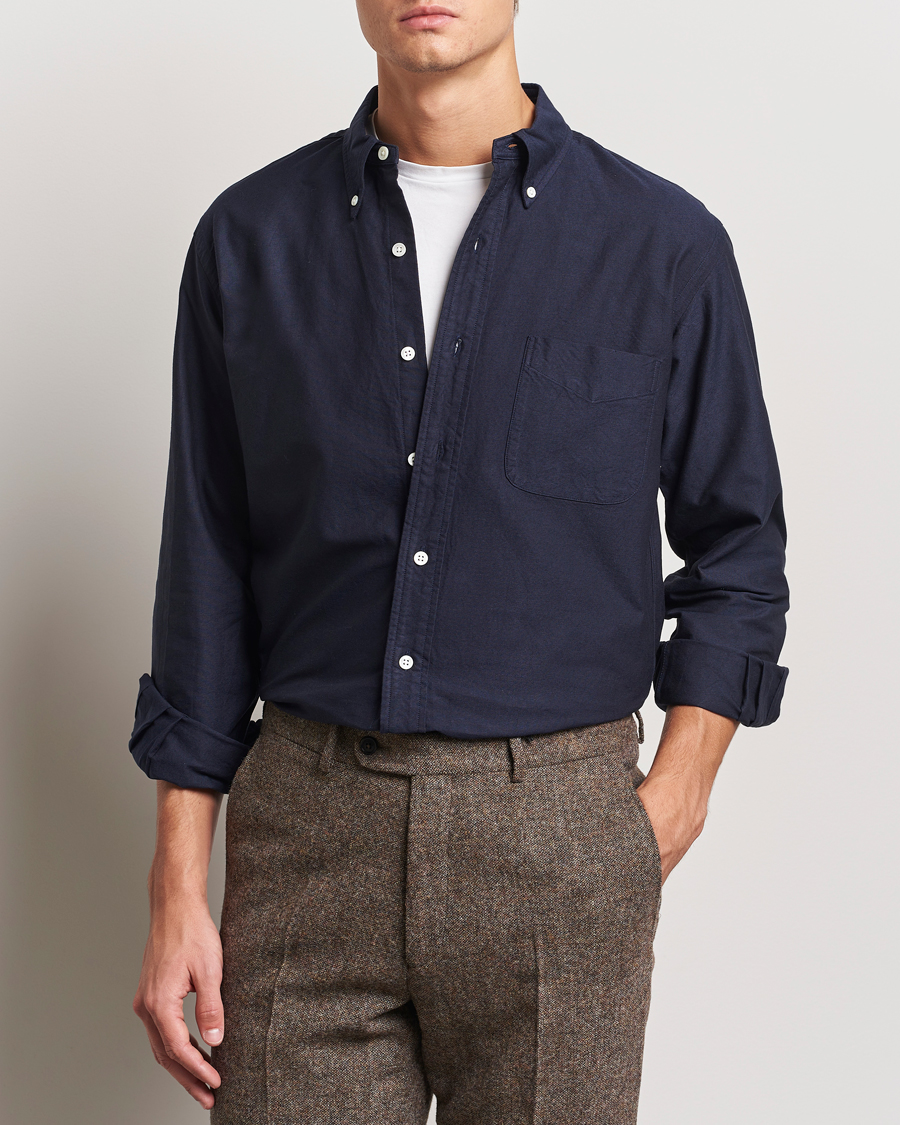 Herren |  | Kamakura Shirts | Vintage Ivy Oxford Button Down Shirt Navy