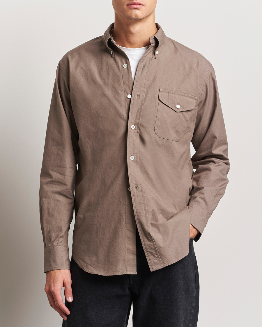 Herren |  | Kamakura Shirts | Vintage Ivy Flap Pocket Shirt Khaki