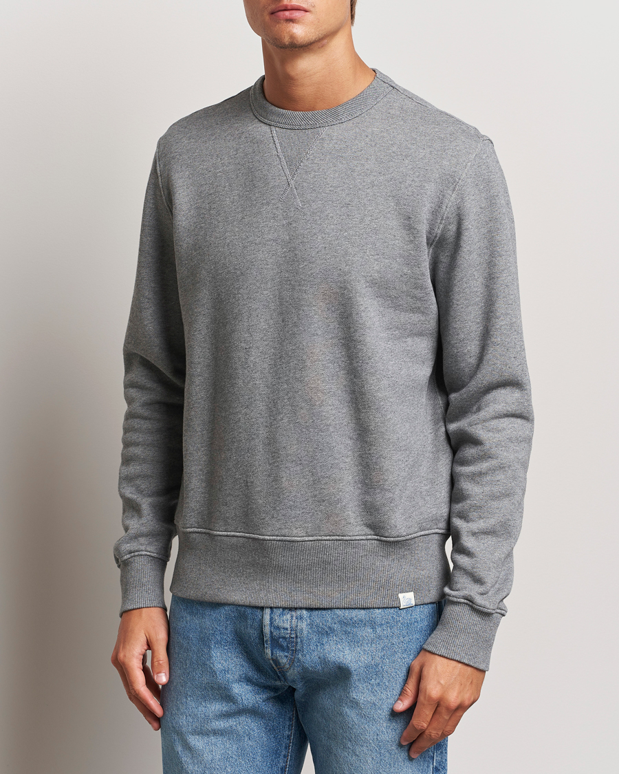 Herren |  | Merz b. Schwanen | Vintage Fleece Crew Neck Sweatshirt Grey Melange