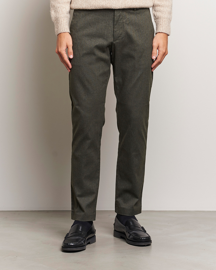 Herren |  | NN07 | Theo Brushed Cotton Trousers Dark Army