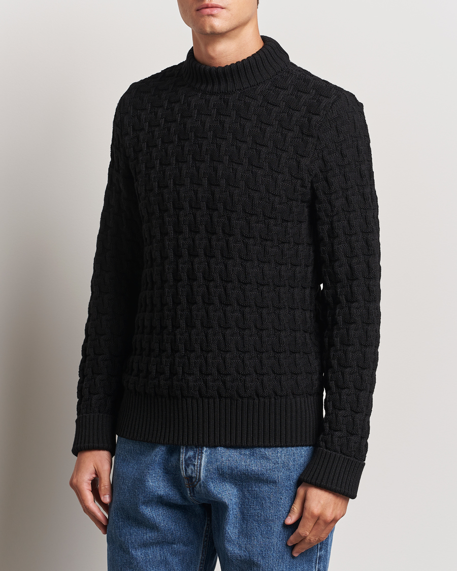 Herren |  | S.N.S. Herning | Stark Wool Cable Knit Sweater Black