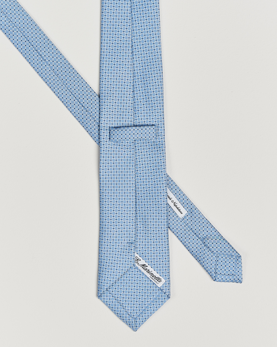 Herren |  | E. Marinella | 3-Fold Printed Silk Tie Light Blue