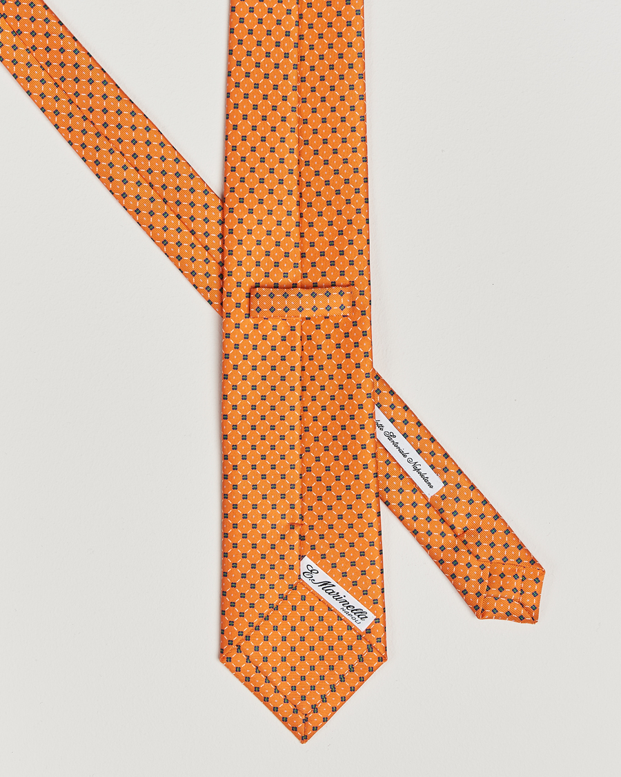 Herren |  | E. Marinella | 3-Fold Printed Silk Tie Orange