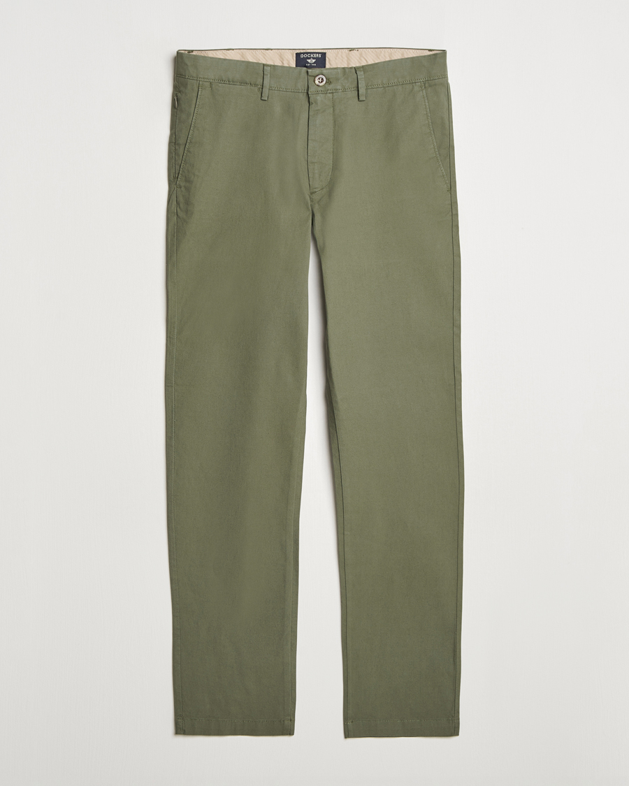 Herren | Hosen | Dockers | Crafted Khaki Slim Cotton/Linen Chino Teal Leaf