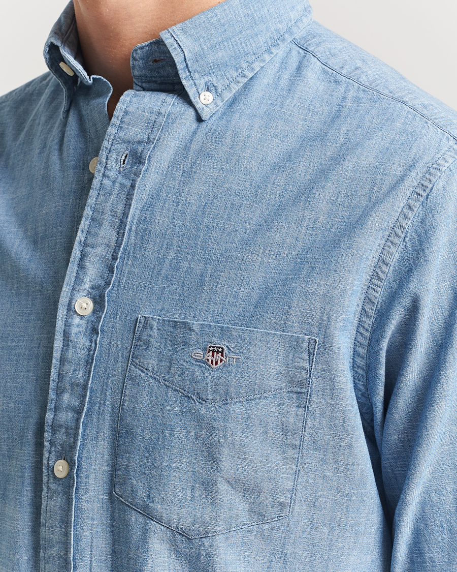 Herren | Hemden | GANT | Regular Fit Chambray Shirt Light Blue