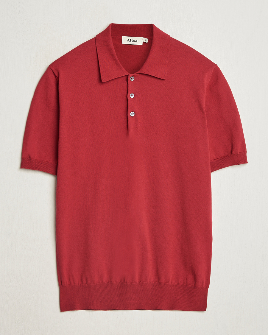 Herren | Poloshirts | Altea | Short Sleeve Cotton Polo Burgundy