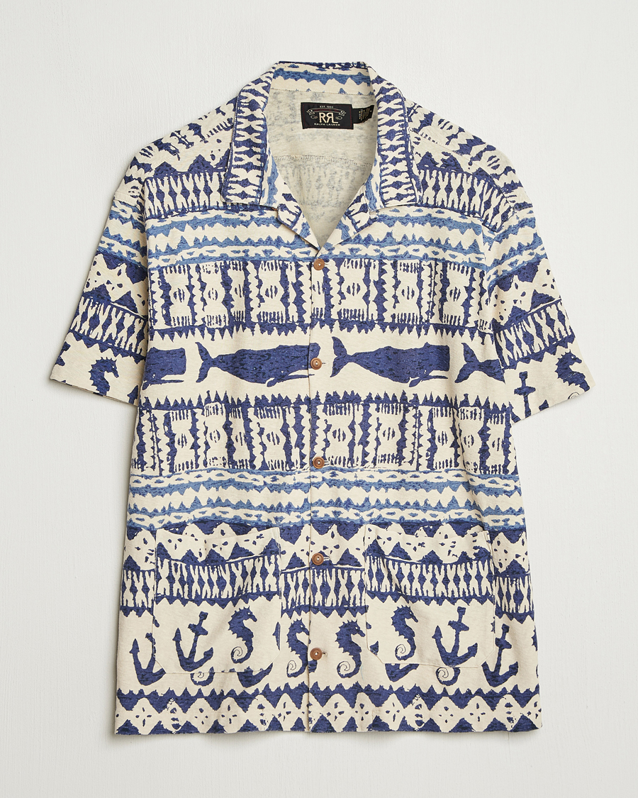 Herren | Hemden | RRL | Ryan Short Sleeve Shirt Cream/Navy