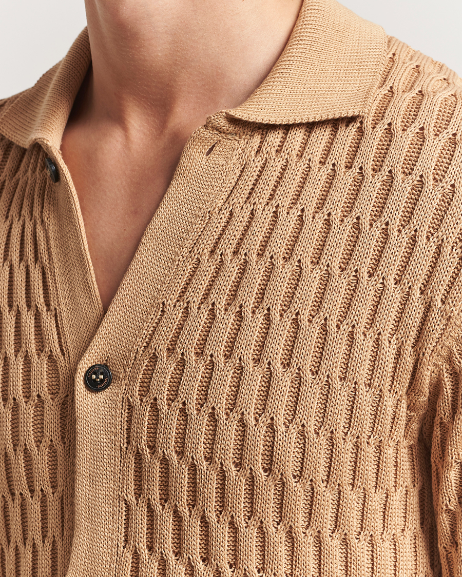 Herren | Hemden | Peregrine | Cove Knitted Short Sleeve Shirt Sand