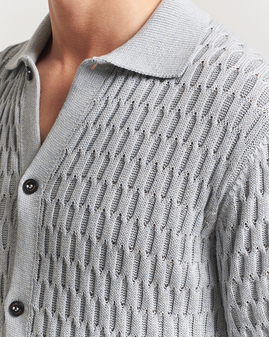 Herren | Hemden | Peregrine | Cove Knitted Short Sleeve Shirt Washed Denim