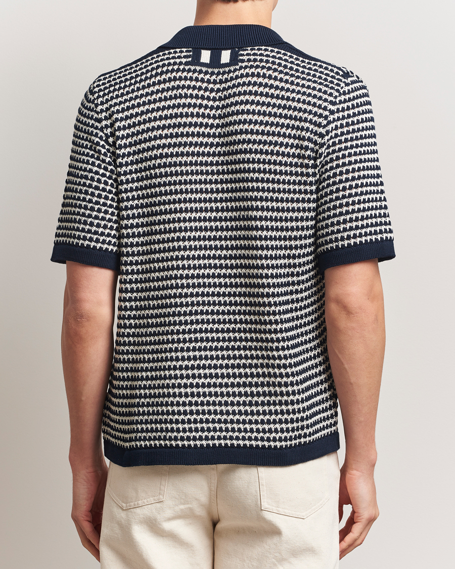 Herren | Hemden | Peregrine | Island Crochet Knitted Shirt Navy