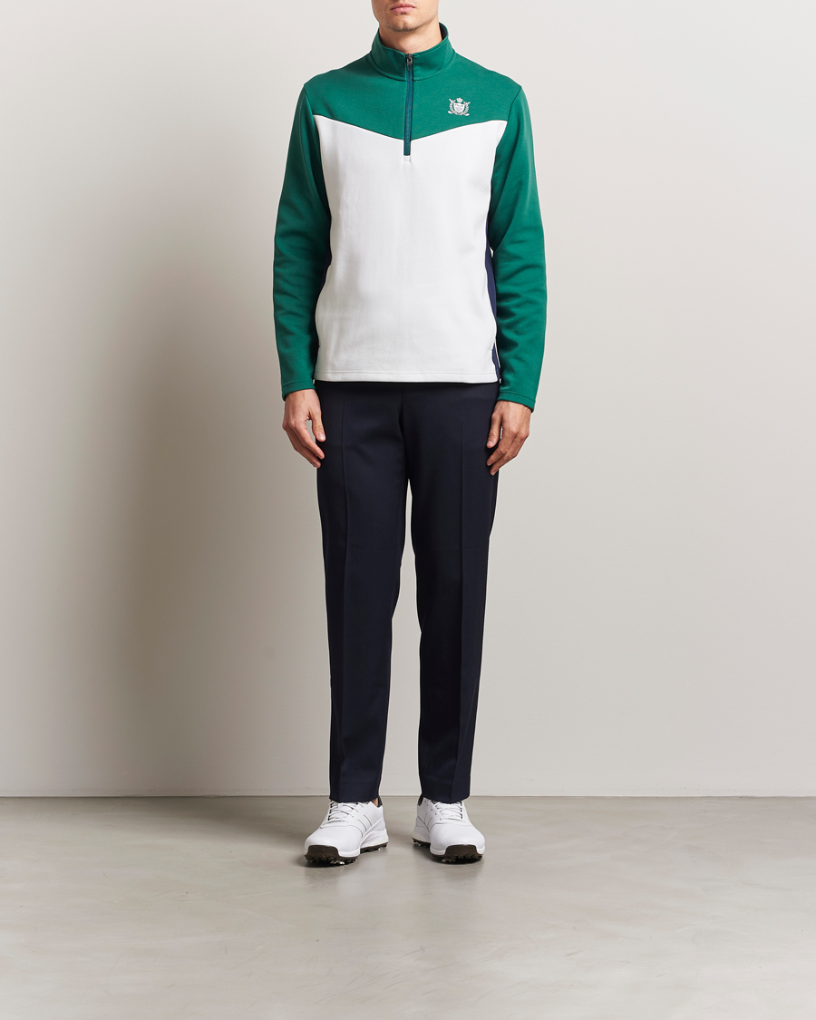 Herren | Pullover | RLX Ralph Lauren | Double Knit Tech Half Zip Kelly Green/Ceramic White