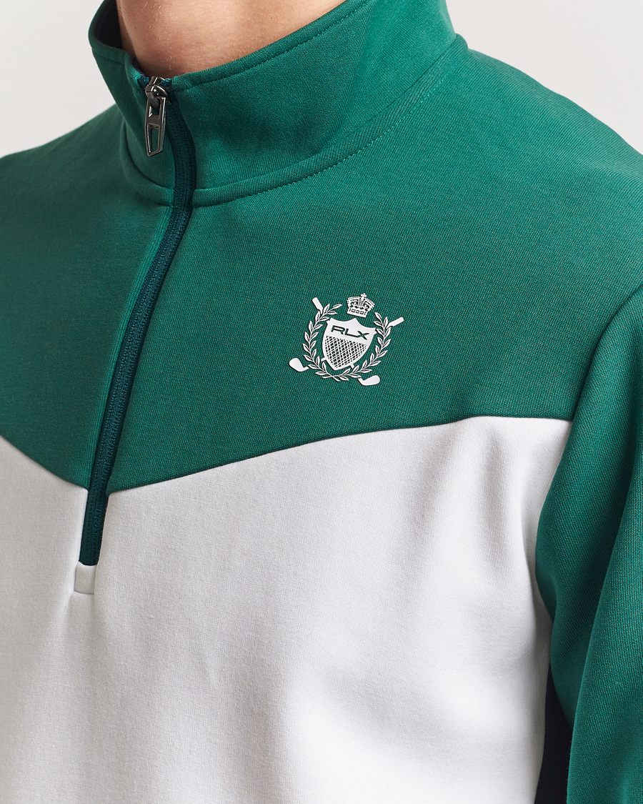 Herren | Pullover | RLX Ralph Lauren | Double Knit Tech Half Zip Kelly Green/Ceramic White