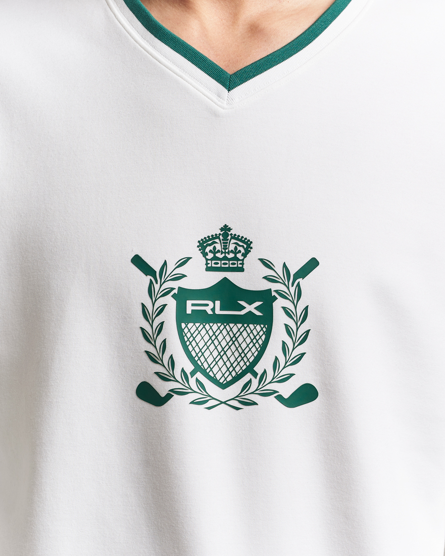 Herren | Pullover | RLX Ralph Lauren | Active Sweatshirt Ceramic White/Kelly Green