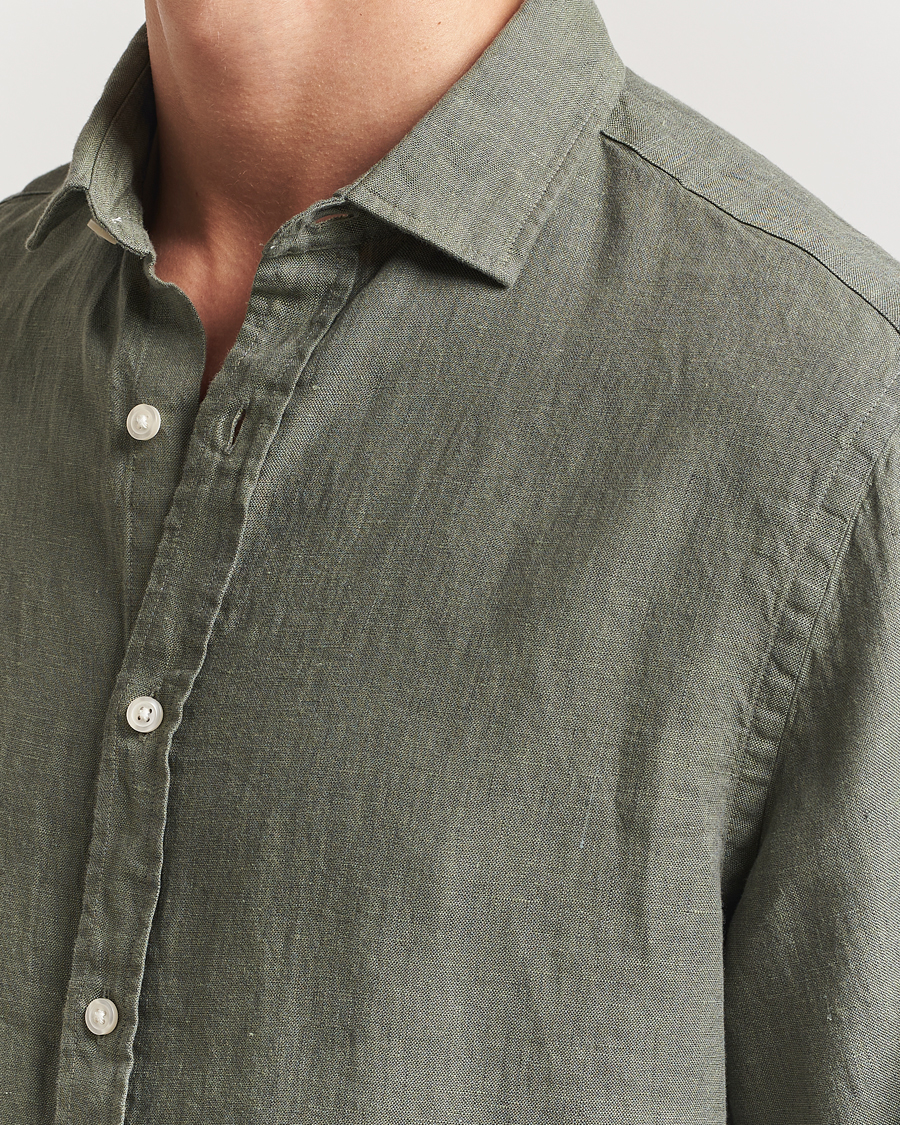 Herren | Hemden | Charles Tyrwhitt | Pure Linen Slim Fit Shirt Olive