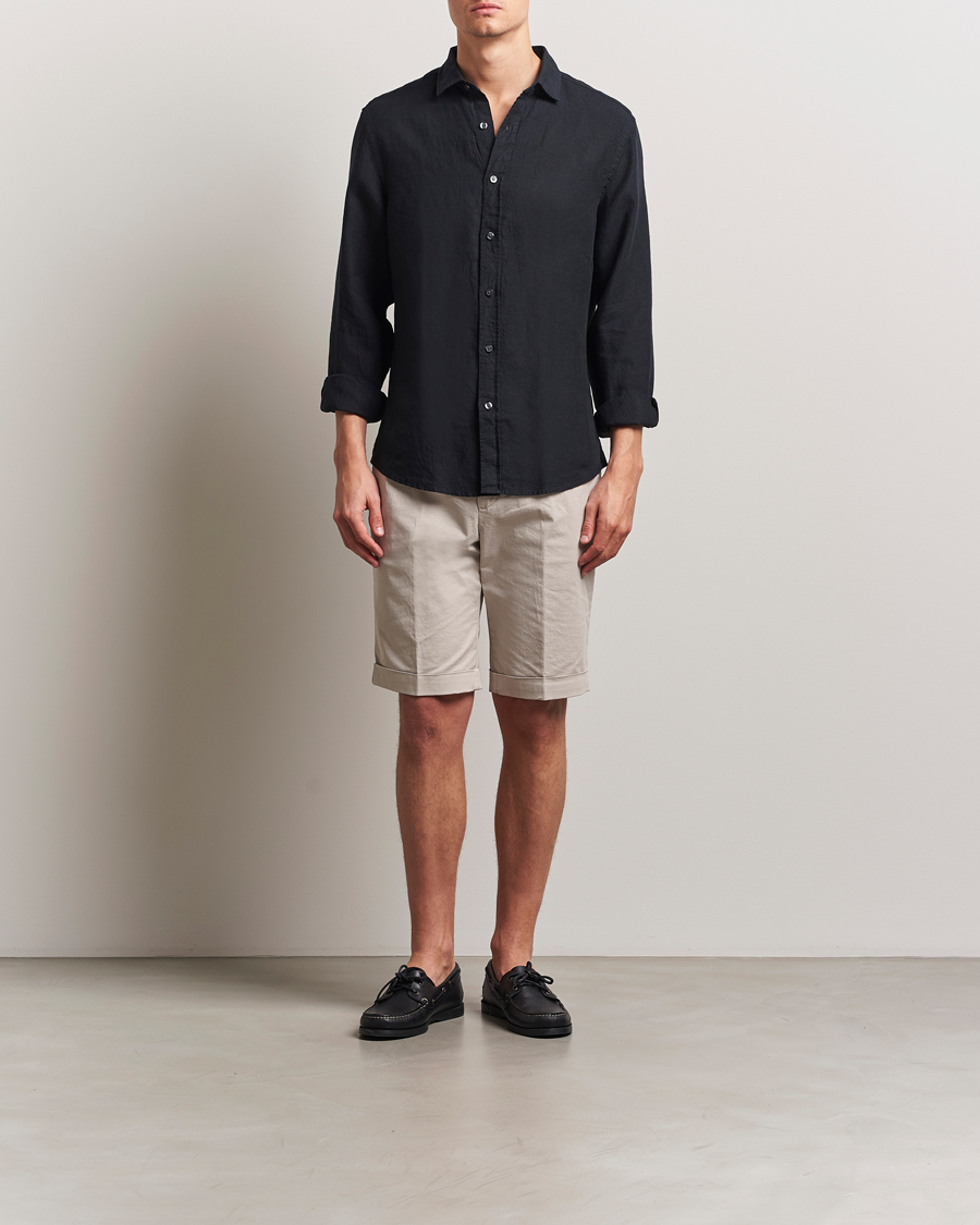 Herren | Hemden | Charles Tyrwhitt | Pure Linen Slim Fit Shirt Black