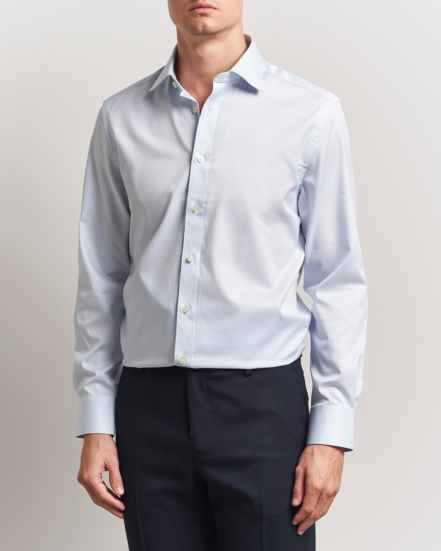 Herren | Hemden | Charles Tyrwhitt | Egyptian Cotton Weave Stripe Shirt Ice Blue