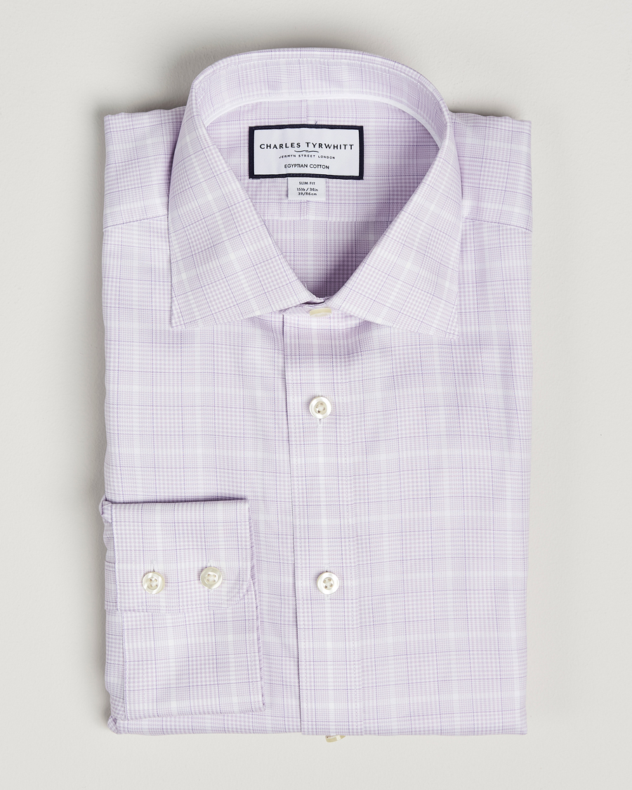 Herren | Hemden | Charles Tyrwhitt | Egyptian Cotton Pow Check Shirt Lavender