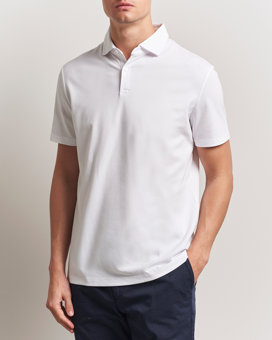Herren | Poloshirts | Charles Tyrwhitt | Short Sleeve Cotton Pique Polo White