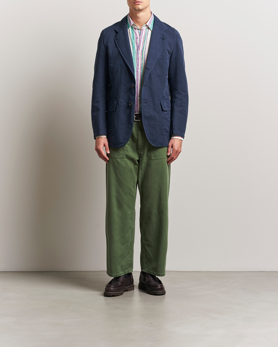 Herren | Sakkos | Drake's | MKI Cotton/linen Games Blazer Navy
