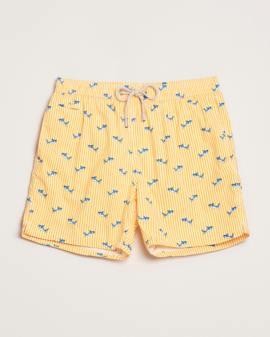 Herren | Badehosen | MC2 Saint Barth | Printed Swim Shorts Yellow Malie Stripes