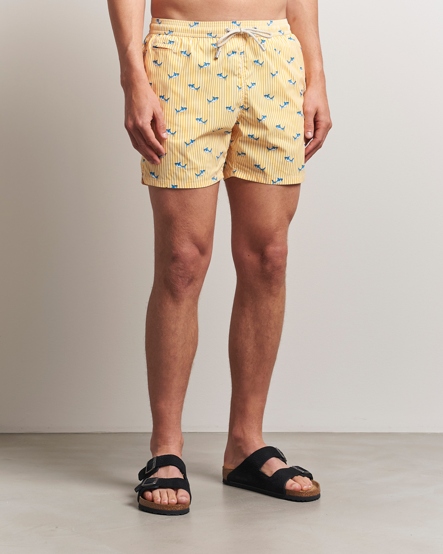Herren | Badehosen | MC2 Saint Barth | Printed Swim Shorts Yellow Malie Stripes
