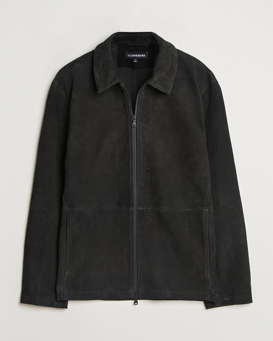 Herren | Jacken | J.Lindeberg | Jonah Suede Overshirt Black
