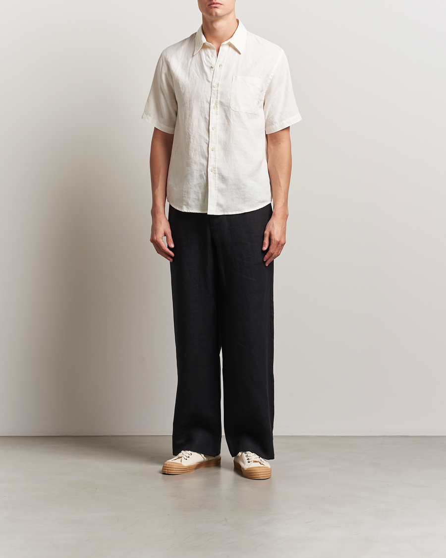 Herren | Hemden | Colorful Standard | Garment Dyed Linen Short Sleeve Shirt Ivory White
