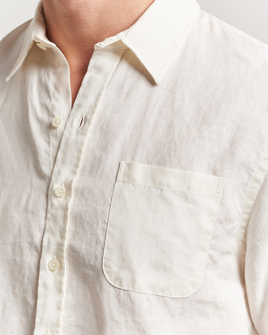 Herren | Hemden | Colorful Standard | Garment Dyed Linen Short Sleeve Shirt Ivory White