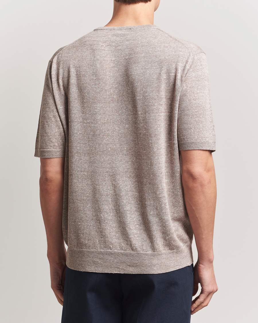 Herren | T-Shirts | Morgano | Linen/Cotton T-Shirt Brown