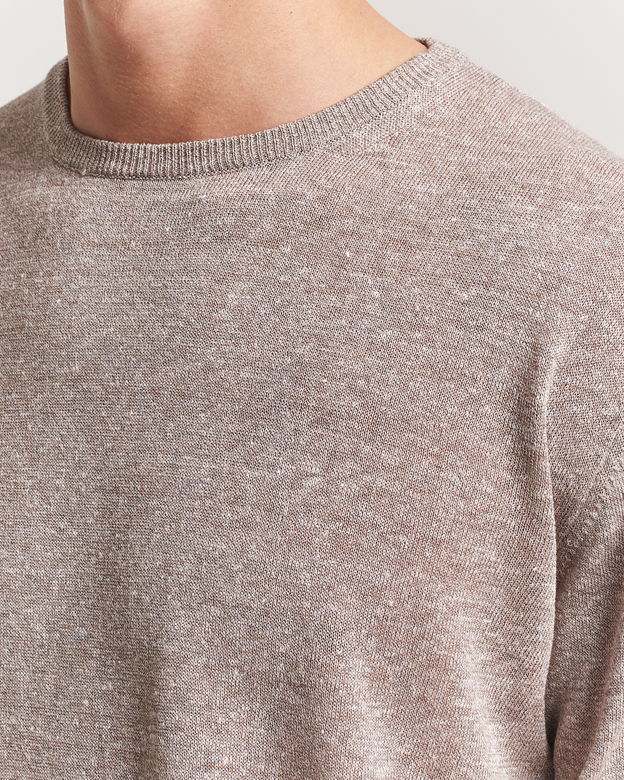 Herren | T-Shirts | Morgano | Linen/Cotton T-Shirt Brown