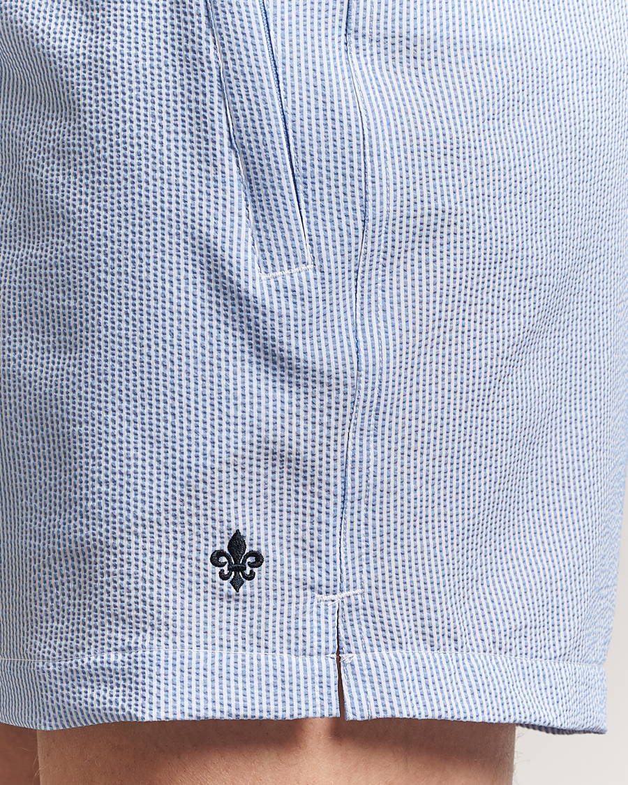 Herren | Badehosen | Morris | Seersucker Bathing Trunks Light Blue