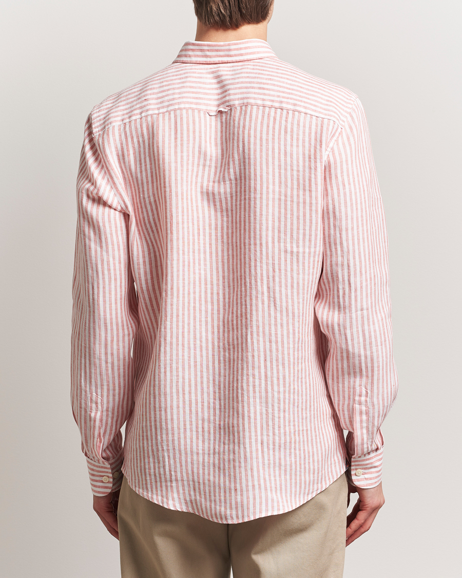 Herren | Hemden | Morris | Douglas Striped Linen Shirt Orange