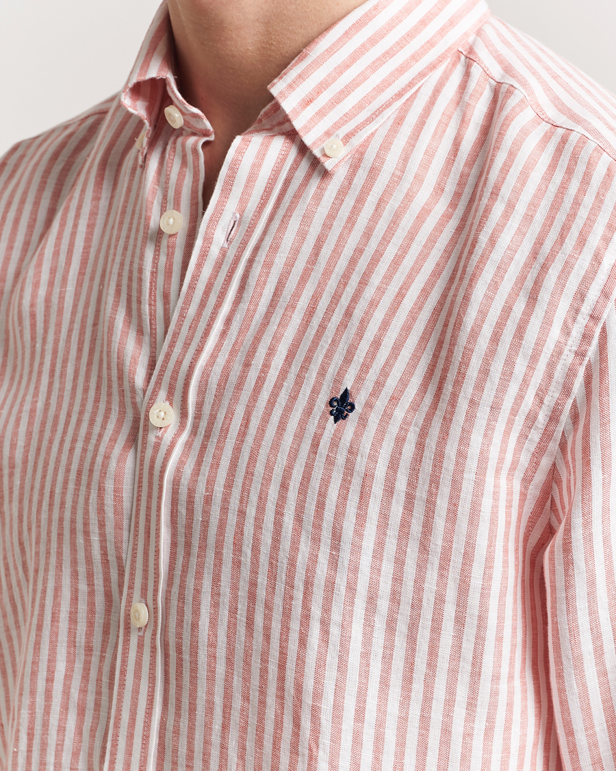 Herren | Hemden | Morris | Douglas Striped Linen Shirt Orange