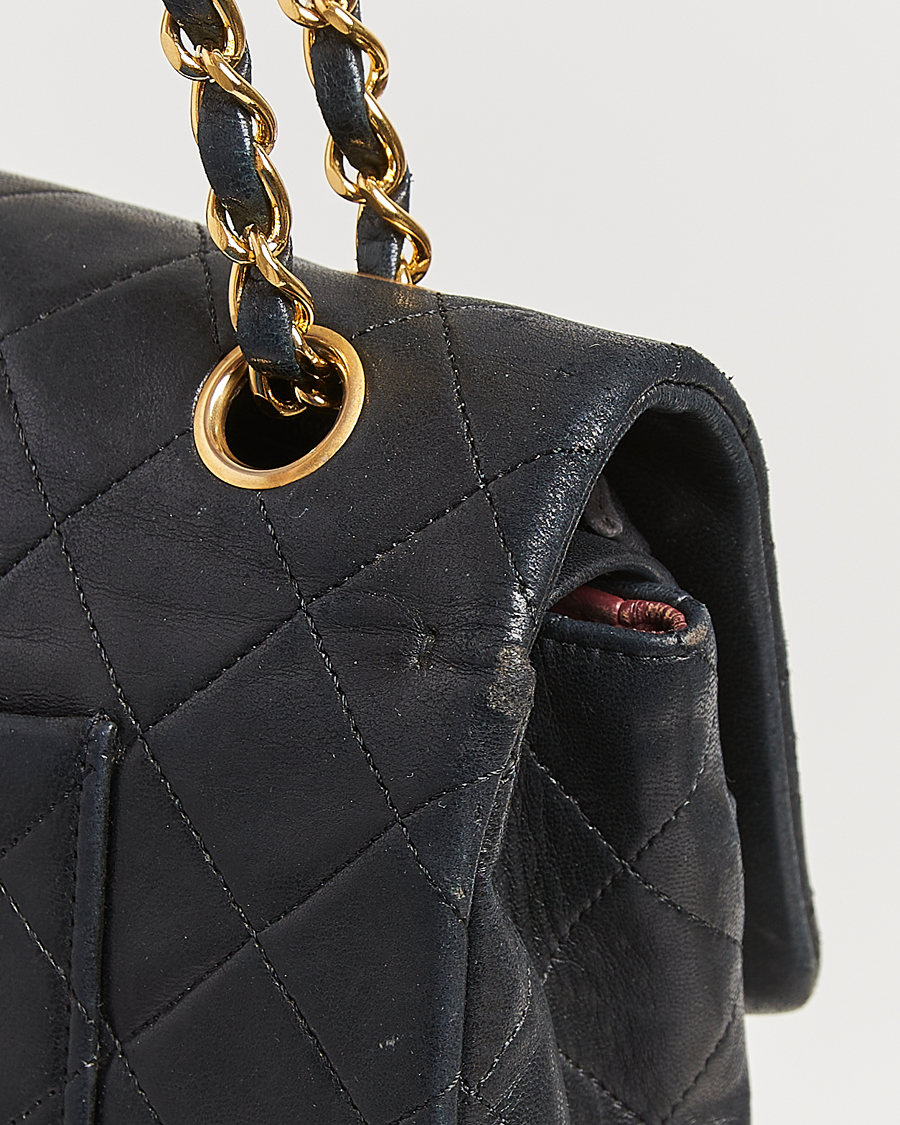 Herren | Chanel Pre-Owned Classic Medium Double Flap Bag Lambskin Black | Chanel Pre-Owned | Classic Medium Double Flap Bag Lambskin Black