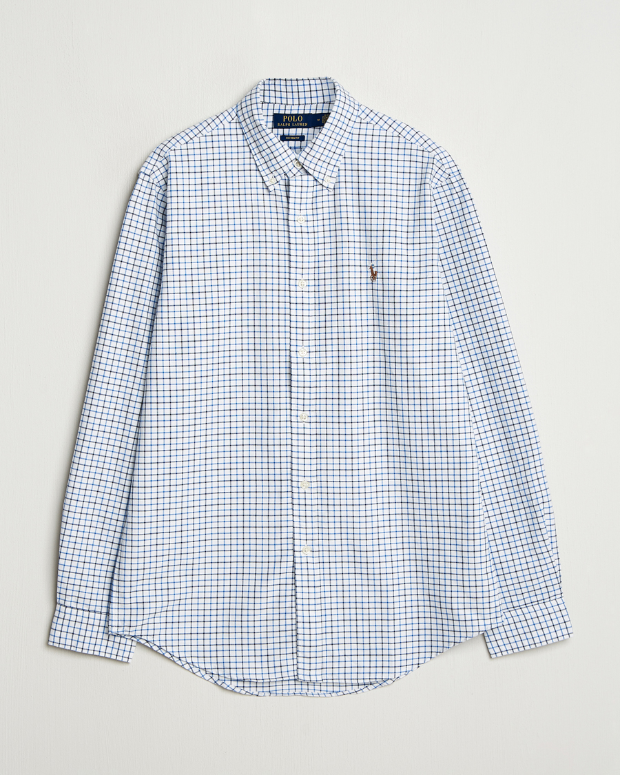 Herren | Hemden | Polo Ralph Lauren | Custom Fit Checked Oxford Shirt White/Blue Multi