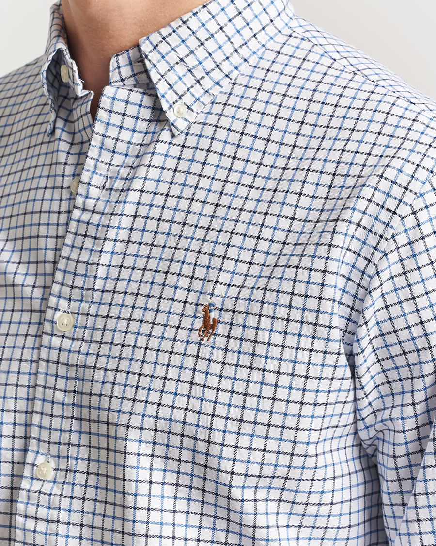 Herren | Hemden | Polo Ralph Lauren | Custom Fit Checked Oxford Shirt White/Blue Multi