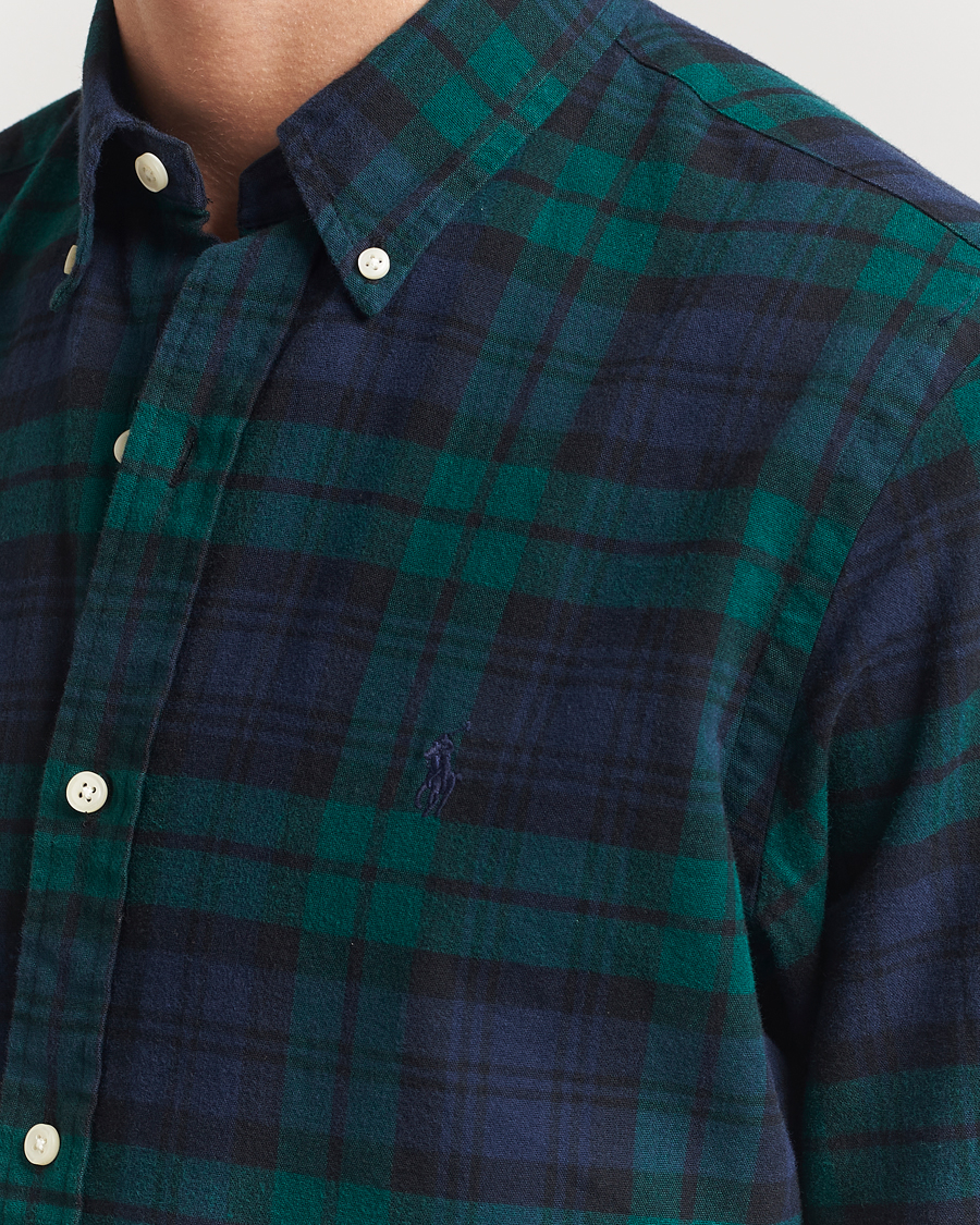 Herren | Hemden | Polo Ralph Lauren | Custom Fit Checked Oxford Shirt Navy/Green Multi