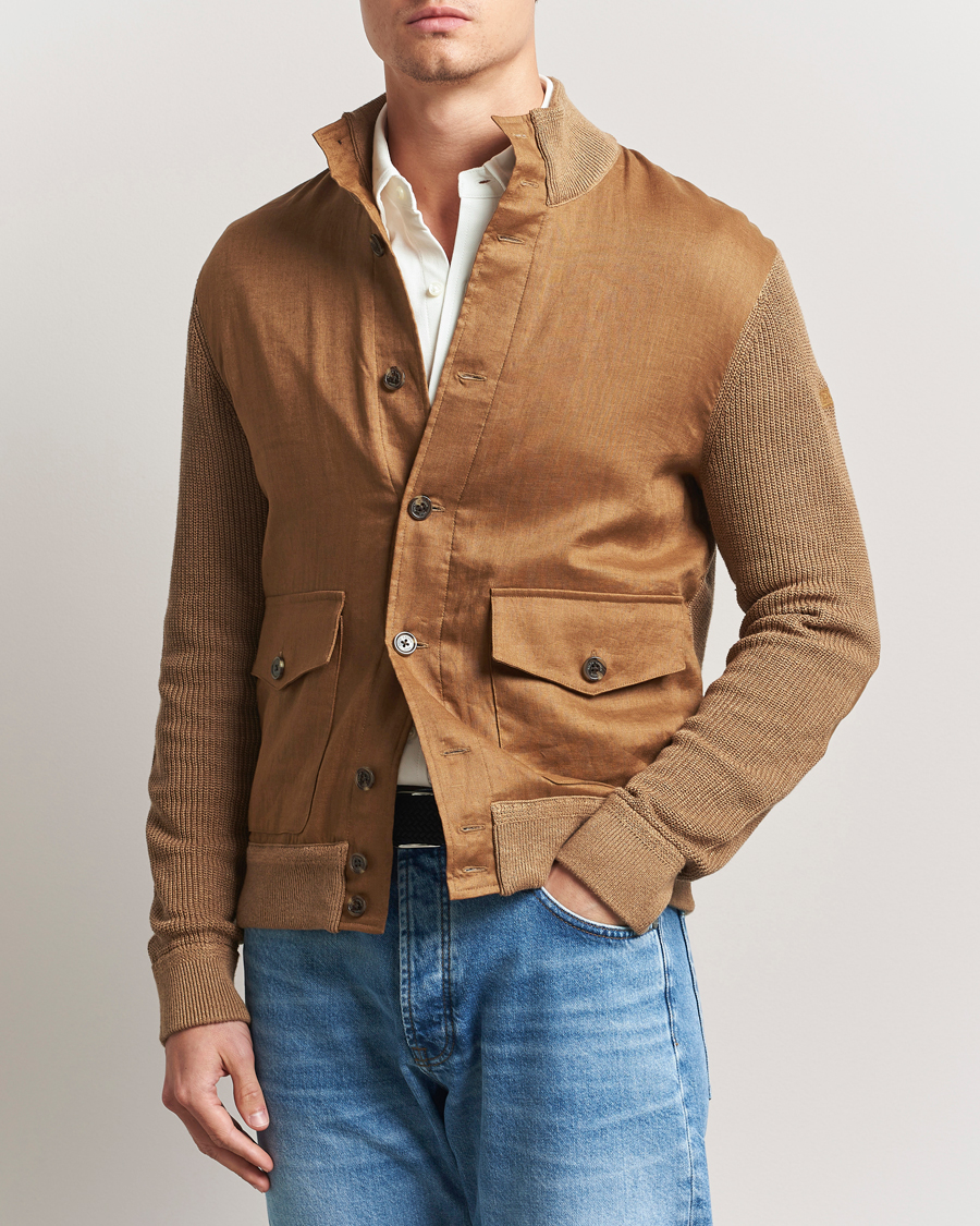 Herren | Pullover | Polo Ralph Lauren | Linen Skeet Jacket Brown Linen Combo