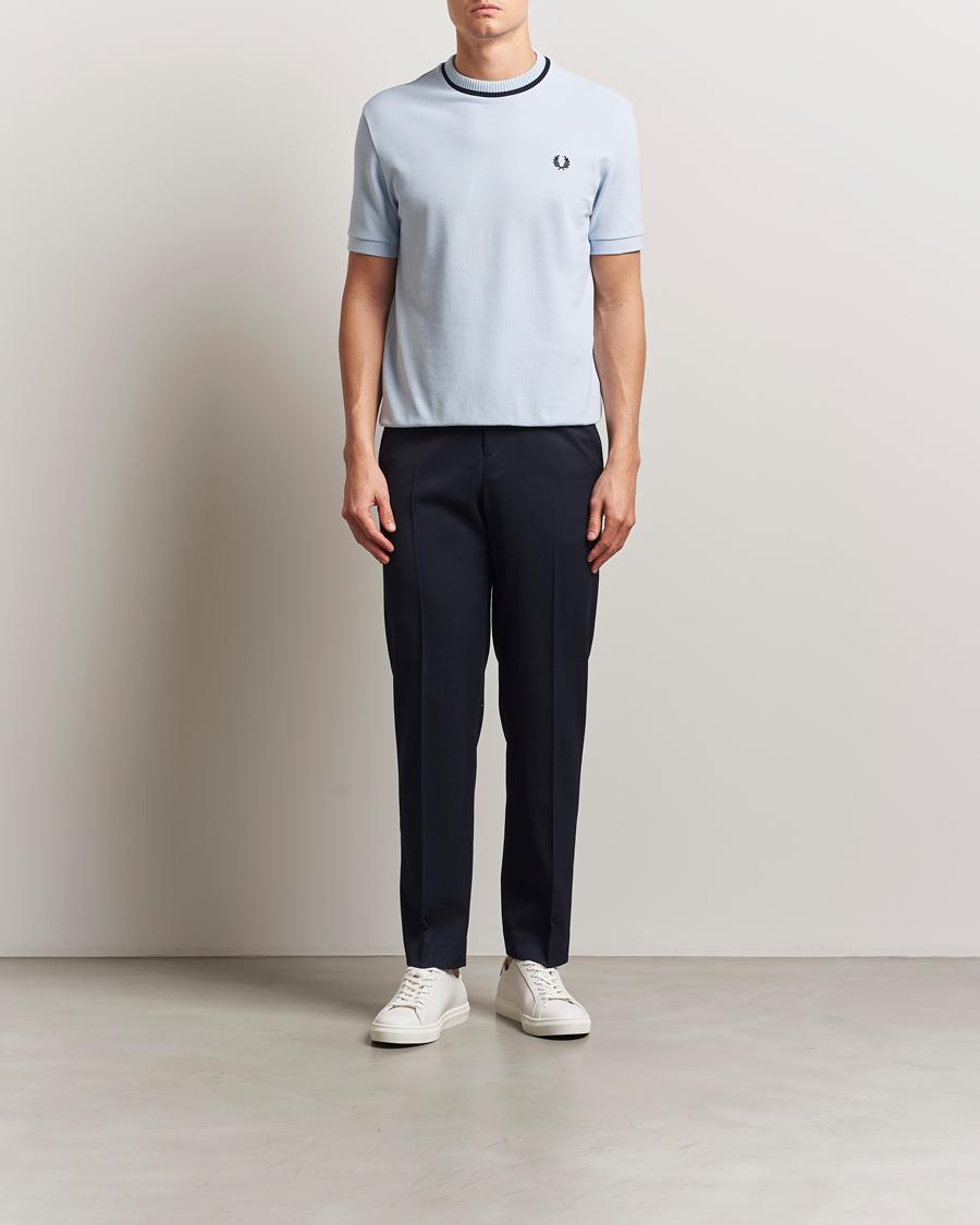 Herren | T-Shirts | Fred Perry | Pique Crew Neck T-Shirt Light Smoke