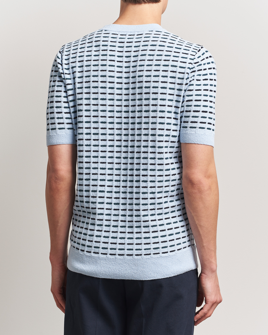 Herren | T-Shirts | Fred Perry | Bouclé Ribbed Knitted T-Shirt Light Smoke